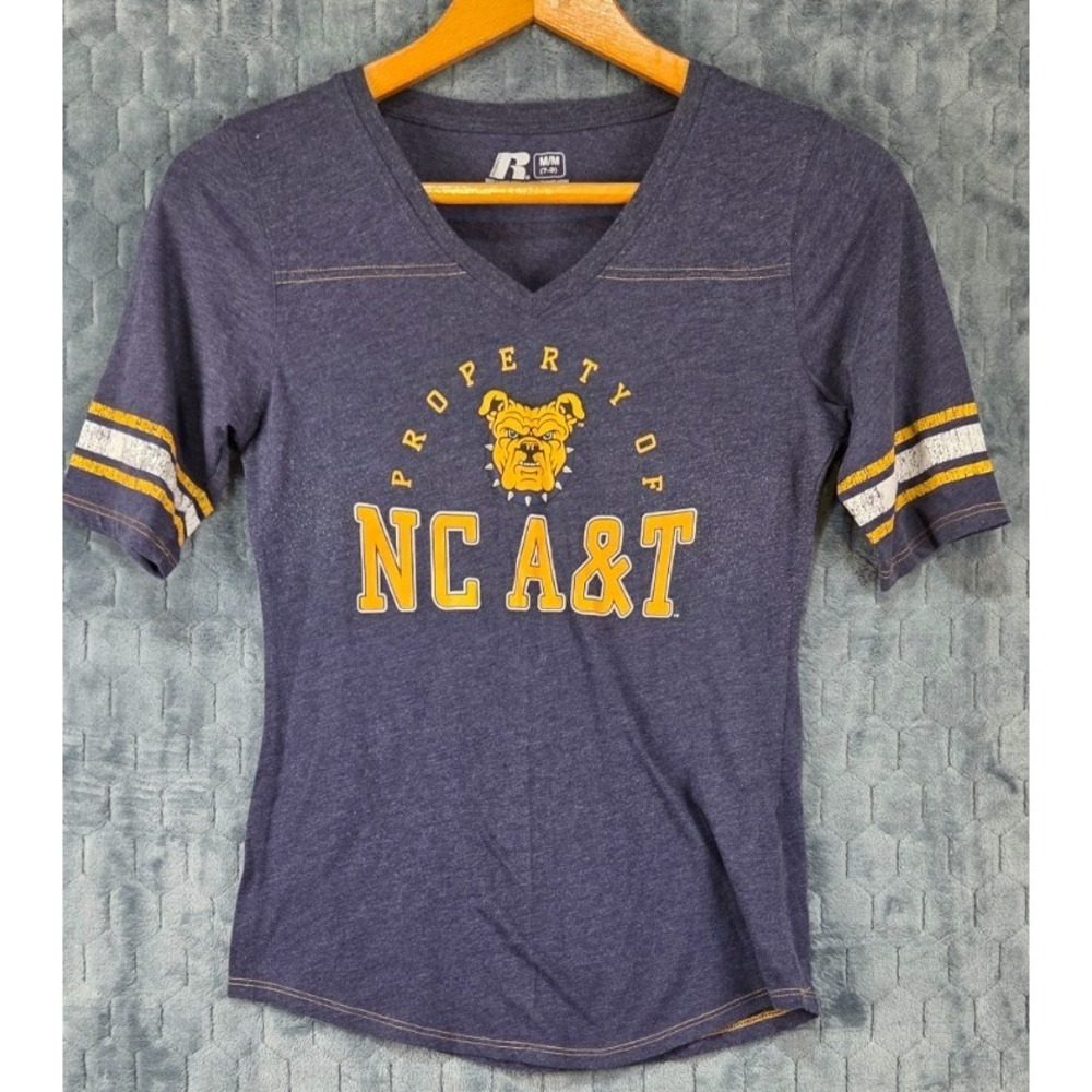 Russell Brand  AGGIES NC A & T  T-shirt Medium‎ Bulldogs V-neck Stretchy